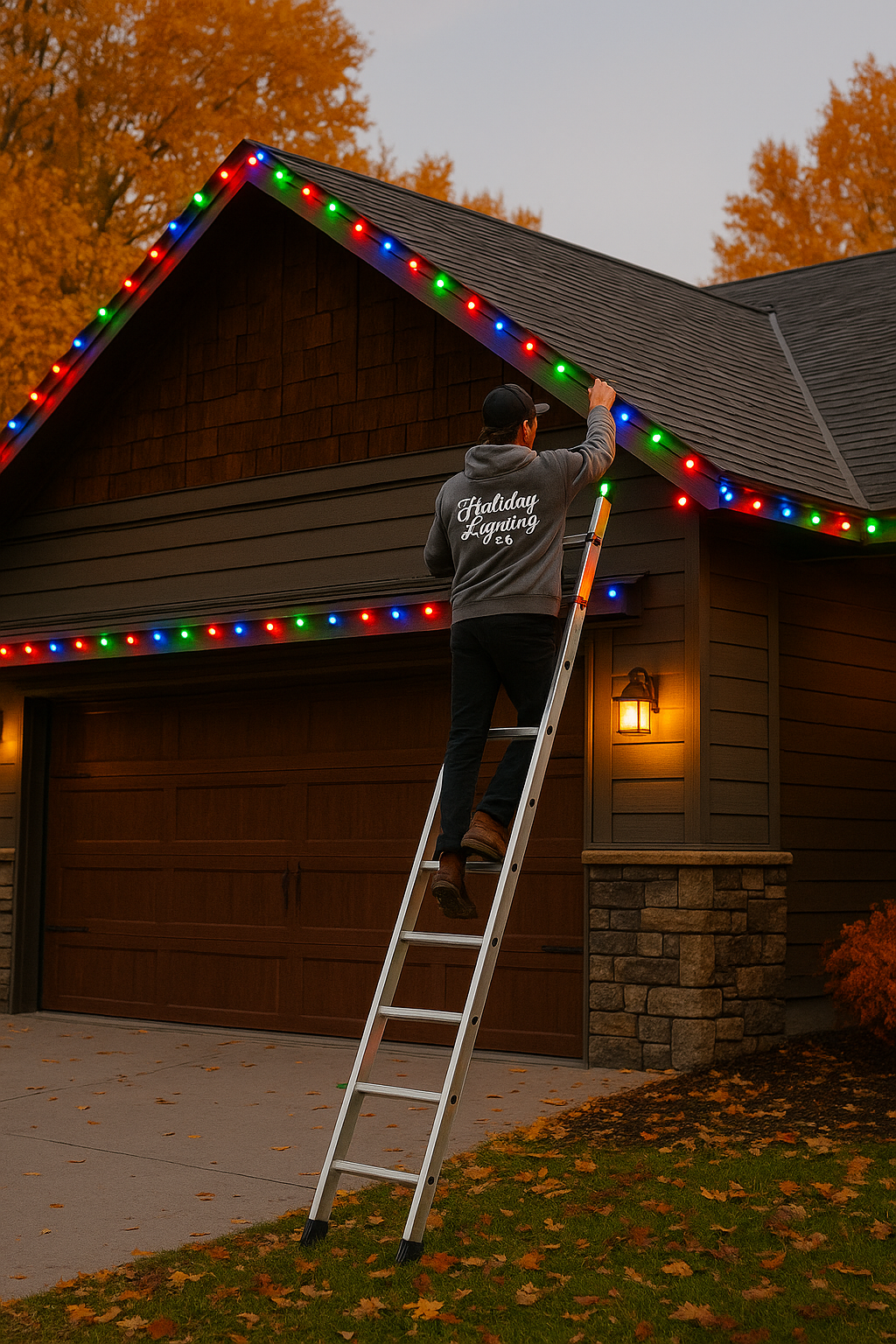 Installing warm white roofline lights